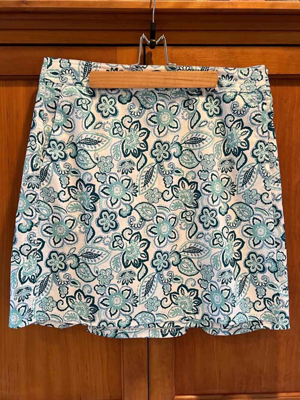 Floral A-Line Wrap Skirt in Aqua by RipSkirt Hawaii